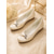 cheap Mother of Bride/Groom-Mother of the Bride Low Heel Wedding Shoes – Elegant Champagne Satin Dress Shoes for Formal Weddings