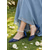 voordelige Bruidsmeisje-Dames ballerina's in marineblauw - bruidsmeisjesschoenen met parelmoeren enkelbandje en mesh, met strik, voor een tuinbruiloft.