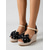 abordables Sandales compensées-Sandales vintage pour femme - espadrilles compensées à pois avec nœud papillon, idéales pour les vacances d'été et les croisières.