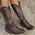 abordables Chaussures-Western Années 1970 Far West Bottes Hippie Broderie Déguisement Femmes Halloween Carnaval Festival de Musique Décontracté Quotidien Soirée à thème rétro Adulte Chaussures