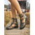 abordables Femmes-Sandales gladiateur confortables vert armée pour femmes - bottines plates à lacets en cuir vieilli avec découpes et lanières, idéales pour les festivals de musique en plein air &amp;rave