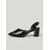 billiga Slingback-pumps-Bekväma beige slingback-pumps i lackat läder för kvinnor - spetsig tå med blockklack och utskurna skor för kontorsarbete och affärskarriär