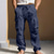 baratos Clássico-Homens Calças de linho Calças Calça verão Bolso multi Perna reta Tecido Conforto Respirável Comprimento total Diário Ao ar livre Para Noite Moda Roupa de rua Azul Branco