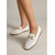 billige Slip-ons og loafers til kvinner-hvite dameloafers med hestebit-motiv, klassiske slip-on-sko med firkantet tå for kontorarbeid, business casual, pendling og hverdagsbruk