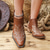 economico Calzature-Western Anni '70 Far West A stivale Hippie Ricamato Costume Per donna Halloween Carnevale Festival Musicale Feste Casual Quotidiano Adulti Scarpe