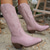 abordables Chaussures-Western Années 1970 Far West Bottes Hippie Broderie Déguisement Femmes Halloween Carnaval Festival de Musique Décontracté Quotidien Soirée à thème rétro Adulte Chaussures
