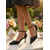 voordelige Retro uit de jaren 50-Dames pumps met stippenprint uit de jaren 50, zwart met spitse neus en enkelbandje. &amp;buiging voor kantoor, werk &amp;zakelijke casual