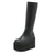 baratos Mulheres-Botas pretas de plataforma até o joelho para mulheres - botas altas e robustas com salto anabela estilo gótico, perfeitas para saias jeans, festivais de música ao ar livre e fantasias de Halloween.
