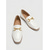 billige Slip-ons og loafers til kvinner-hvite dameloafers med hestebit-motiv, klassiske slip-on-sko med firkantet tå for kontorarbeid, business casual, pendling og hverdagsbruk