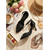 voordelige Retro uit de jaren 50-Dames pumps met stippenprint uit de jaren 50, zwart met spitse neus en enkelbandje. &amp;buiging voor kantoor, werk &amp;zakelijke casual