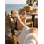 cheap Slide Sandals-Women's Brown Woven Straw Slides - Casual Cross Strap Flat Sandals for Linen Shorts, Beach Vacation and Poolside Lounging