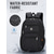 baratos Mochilas de Faculdade-Mochila escolar masculina para laptop de 15,6 polegadas, preta/cinza, em poliéster impermeável, com amplo espaço interno e vários compartimentos, além de alça para bagagem, ideal para ensino médio,