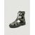 abordables Femmes-Sandales gladiateur confortables vert armée pour femmes - bottines plates à lacets en cuir vieilli avec découpes et lanières, idéales pour les festivals de musique en plein air &amp;rave