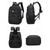 baratos Mochilas de Faculdade-Mochila escolar masculina para laptop de 15,6 polegadas, preta/cinza, em poliéster impermeável, com amplo espaço interno e vários compartimentos, além de alça para bagagem, ideal para ensino médio,