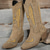 abordables Chaussures-Western Années 1970 Far West Bottes Hippie Broderie Déguisement Homme Halloween Carnaval Festival de Musique Soirée Décontracté Quotidien Adulte Chaussures