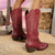 abordables Chaussures-Western Années 1970 Far West Bottes Hippie Broderie Déguisement Femmes Halloween Carnaval Festival de Musique Décontracté Quotidien Adulte Chaussures