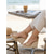 abordables Sandales espadrilles-Espadrilles compensées pour femmes - chaussures à plateforme en daim beige avec bride à la cheville et bout ouvert, idéales pour les vacances à la plage, les croisières tropicales et les fêtes au bord