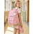 preiswerte Kinder- und Teenager-Rucksäcke-Mädchen-Rucksack-Set, 2-teilig: wasserabweisender Schulrucksack mit Federmäppchen, geräumiger Polyester-Rucksack mit vielen Fächern, reflektierende Sicherheitsstreifen, rosa, lila, cremeweiß, ideal