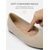 billige Pumps med blokkhæl-aprikosfargede kilehæler til dame - beige, pustende slip-on-sko i nettingstrikk for kontorarbeid, daglig pendling, støtte til gange