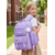 preiswerte Kinder- und Teenager-Rucksäcke-Mädchen-Rucksack-Set, 2-teilig: wasserabweisender Schulrucksack mit Federmäppchen, geräumiger Polyester-Rucksack mit vielen Fächern, reflektierende Sicherheitsstreifen, rosa, lila, cremeweiß, ideal