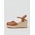 billige Espadrille sandaler-Dame Feriereise Øy og cruise Kile Rund Tå Ferie Fuskelær Spenne Brun