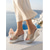 economico Sandali con zeppa-Sandali con zeppa da donna - sabot con plateau e cinturino trasparente in strass metallizzati argento, perfetti per vacanze al mare e viaggi su isole.