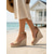 abordables Sandales espadrilles-Espadrilles compensées pour femmes - chaussures à plateforme en daim beige avec bride à la cheville et bout ouvert, idéales pour les vacances à la plage, les croisières tropicales et les fêtes au bord