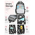 baratos Mochilas para Crianças e Adolescentes-Conjunto de mochila floral feminina de 3 peças, resistente à água, para escola, com lancheira. &amp;Estojo para lápis, mochila escolar de poliéster com vários bolsos e grande capacidade, ideal para alunos