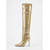 abordables Botas de moda-Botas plateadas metalizadas para mujer: tacones altos de aguja con punta afilada y efecto arrugado, ideales para cócteles y galas nocturnas.