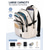 cheap Kids &amp; Teen Backpacks-Student Backpack, Black White Blue Large Capacity Multi-Compartment Waterproof Polyester School Bag with Luggage Strap for College, High School, Travel, Campus