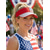 voordelige Accessoires-Patriottische damespet met strasssteentjes, verstelbare open zonneklep van polyester, zomerpet met veelkleurige Amerikaanse vlagversiering voor 4 juli, Amerikaanse Onafhankelijkheidsdag, golf, reizen