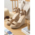 abordables Sandales espadrilles-Espadrilles compensées pour femmes - chaussures à plateforme en daim beige avec bride à la cheville et bout ouvert, idéales pour les vacances à la plage, les croisières tropicales et les fêtes au bord