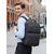 cheap College Backpacks-Men's Student Backpack, Black Grey Blue Large Capacity Multi-Compartment Waterproof Polyester Laptop School Bag with Luggage Strap for College, High School, Travel, Commuting