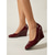 preiswerte Klassische Pumps-Bequeme burgunderrote Keilpumps für Damen – Retro-Schuhe aus glänzendem Lackleder mit runder Zehenpartie fürs Büro &amp;Business Casual