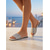 cheap Women-Women's Silver Glitter Slide Sandals - Sparkling Open Toe Flat Slippers for Beach Resort Vacation &amp; Evening Party