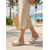 abordables Sandales espadrilles-Femmes Plage Vacances Compensé Bout Rond Bohème Vacances Lin Mocassin Beige
