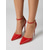 olcso Slingback pumpák-női szexi piros lakkbőr tűsarkú cipők - hegyes orrú, bokapántos, magassarkú esti kiruccanáshoz, klubviselethez &amp;esti buli