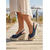 olcso Espadrille szandál-női sötétkék espadrille ékszandál - szexi velúr platform peep toe csomózott cipő pántos pánttal tengerparti nyaraláshoz