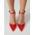 olcso Slingback pumpák-női szexi piros lakkbőr tűsarkú cipők - hegyes orrú, bokapántos, magassarkú esti kiruccanáshoz, klubviselethez &amp;esti buli