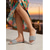 cheap Women-Women's Silver Glitter Slide Sandals - Sparkling Open Toe Flat Slippers for Beach Resort Vacation &amp; Evening Party