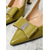 billiga Slingback-pumps-Damskor med avokadogrönt lack - retro spetsig kitten heel med strass-rosett för vardagsbruk &amp;kontorsarbete