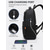 baratos Mochilas de Faculdade-Mochila escolar masculina para laptop de 15,6 polegadas, preta/cinza, em poliéster impermeável, com amplo espaço interno e vários compartimentos, além de alça para bagagem, ideal para ensino médio,