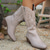 abordables Chaussures-Western Années 1970 Far West Bottes Hippie Broderie Déguisement Femmes Halloween Carnaval Festival de Musique Décontracté Quotidien Soirée à thème rétro Adulte Chaussures