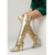 abordables Botas de moda-Botas plateadas metalizadas para mujer: tacones altos de aguja con punta afilada y efecto arrugado, ideales para cócteles y galas nocturnas.