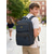 cheap College Backpacks-Men's Student Backpack, Black Grey Blue Large Capacity Multi-Compartment Waterproof Polyester Laptop School Bag with Luggage Strap for College, High School, Travel, Commuting