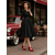 cheap 1950s Retro-Women's Red Suede Mary Jane Shoes - Retro 1950s T-Strap Block Heels for Evening Cocktail Party, Vintage Prom Dress Pumps