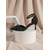 voordelige Retro uit de jaren 50-Dames pumps met stippenprint uit de jaren 50, zwart met spitse neus en enkelbandje. &amp;buiging voor kantoor, werk &amp;zakelijke casual