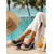 voordelige Sleehaksandalen-Espadrilles met sleehak voor dames - blauwe denim platformschoenen met strass-strik en open neus, perfect voor strandvakanties en eilandreizen.