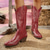 abordables Chaussures-Western Années 1970 Far West Bottes Hippie Broderie Déguisement Femmes Halloween Carnaval Festival de Musique Décontracté Quotidien Adulte Chaussures