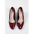 preiswerte Klassische Pumps-Bequeme burgunderrote Keilpumps für Damen – Retro-Schuhe aus glänzendem Lackleder mit runder Zehenpartie fürs Büro &amp;Business Casual
